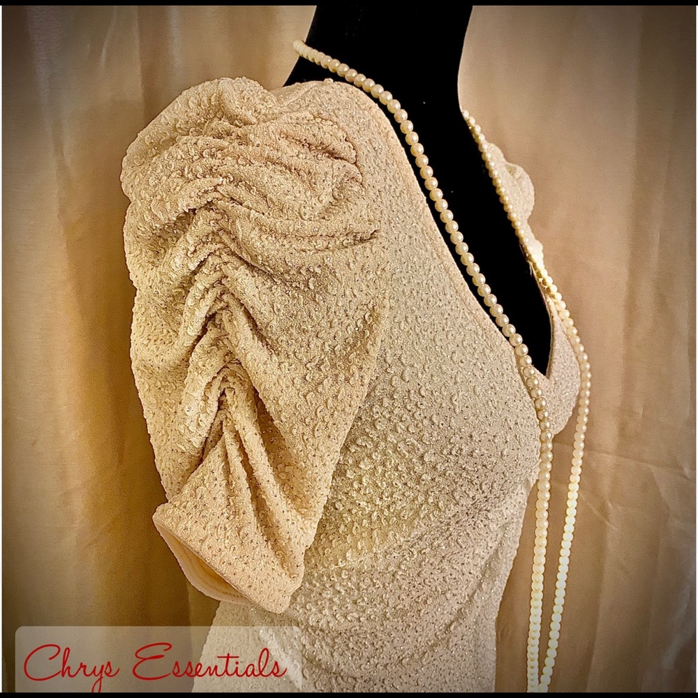 Shimmer shine off white dress